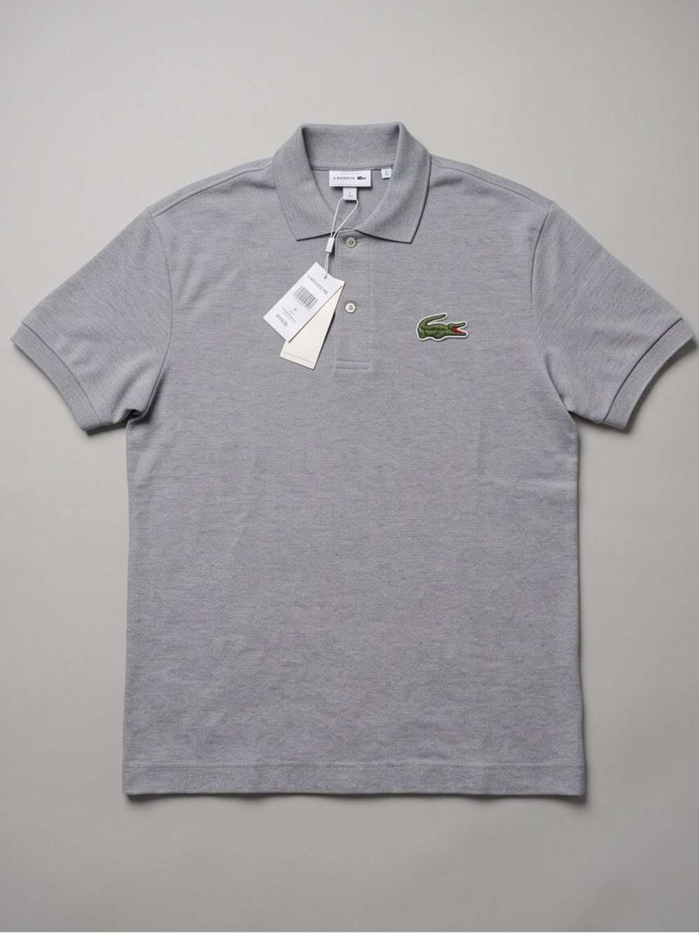 BNWT Lacoste Light Grey Men's Piqué Polo with Crocodile Logo